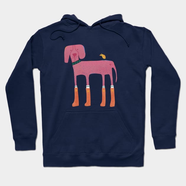 Pink Great Dane Hoodie by Kathy Osborne Studio